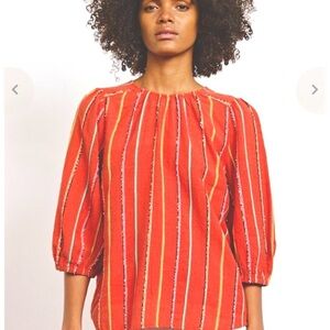 Ace & Jig Goldie blouse boho striped designer classic fall top nwot $235 casual